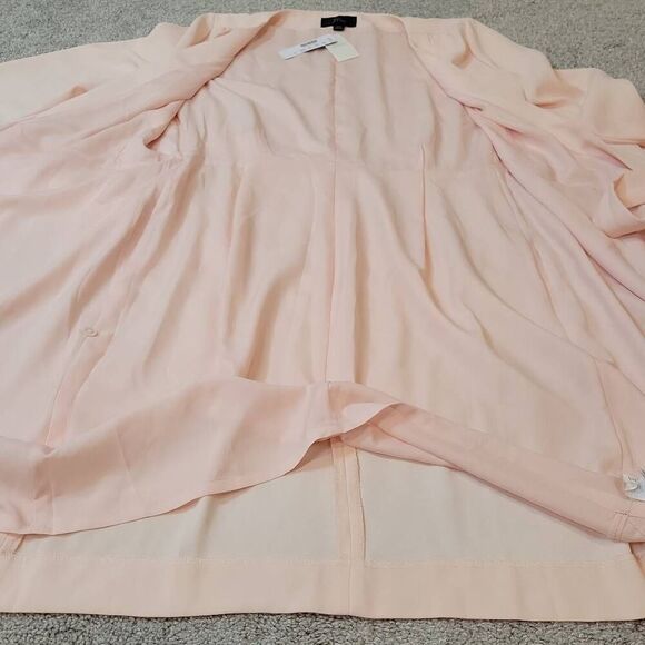 J. Crew Wrap Dress Crepe Cream Pink Tie Waist Long Sleeves Size 10T - Picture 9 of 13